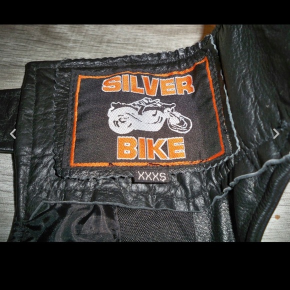 Womens Silver Leather Motorcycle Chaps Pants XXXS - Picture 4 of 8